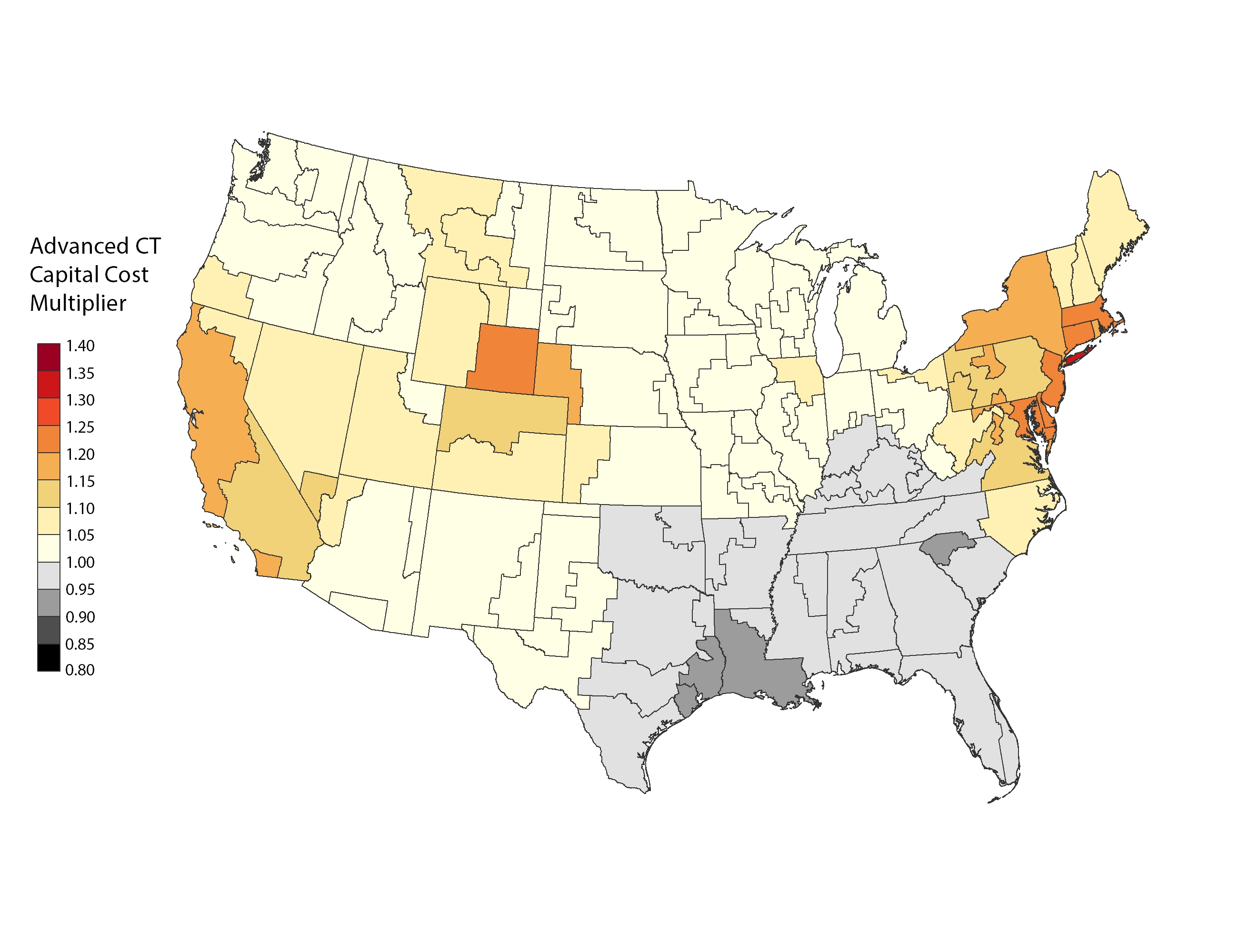 chart: Cost Multiplier Map - Advanced CT